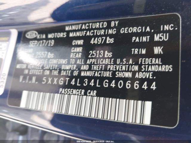 2020 KIA OPTIMA 5XXGT4L34LG406644 Photo 8