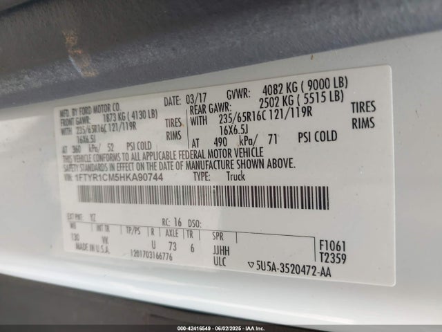 1FTYR1CM5HKA90744 Ford Transit-250