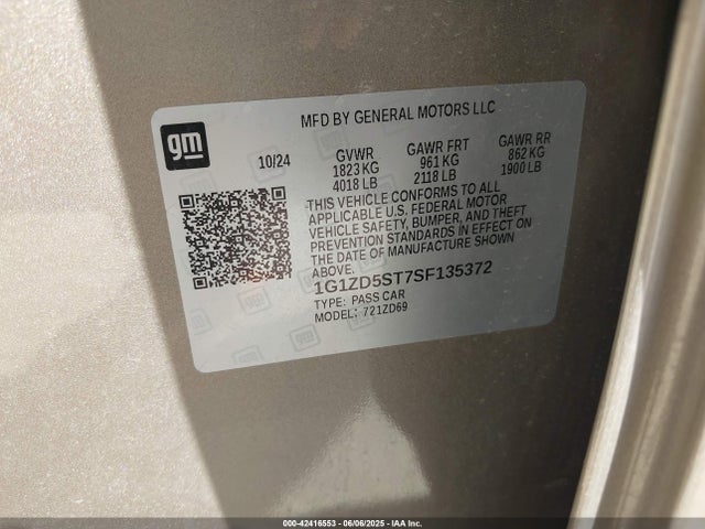 1G1ZD5ST7SF135372 Chevrolet MALIBU LT