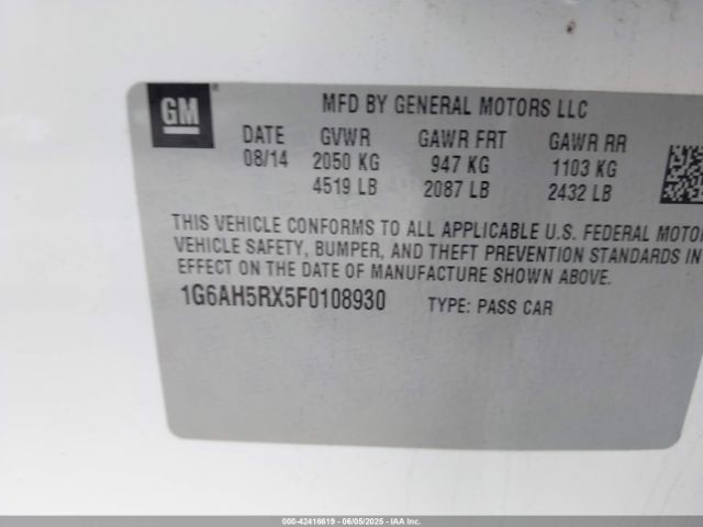 2015 CADILLAC ATS 1G6AH5RX5F0108930 Photo 8