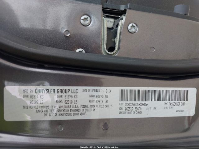 2014 CHRYSLER 300 2C3CCAAG7EH322857 Photo 8