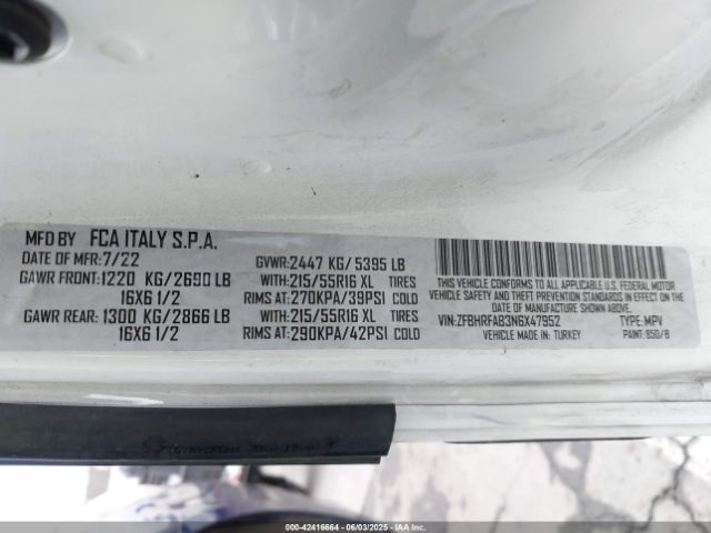ZFBHRFAB3N6X47952 RAM 2022