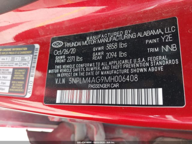 2021 HYUNDAI ELANTRA 5NPLM4AG9MH006408 Photo 8