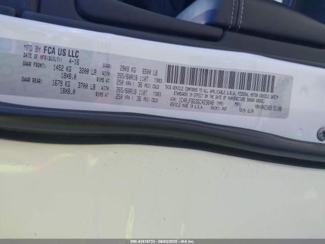1C4RJFBG3GC423648 Jeep Grand Cherokee Limited
