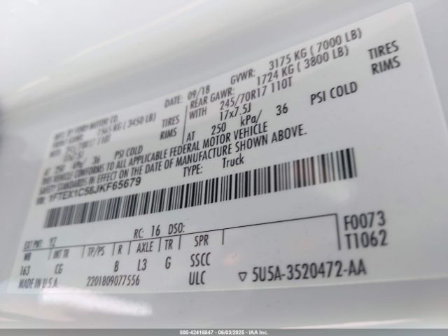 2018 FORD F-150 1FTEX1C58JKF65679 Photo 8