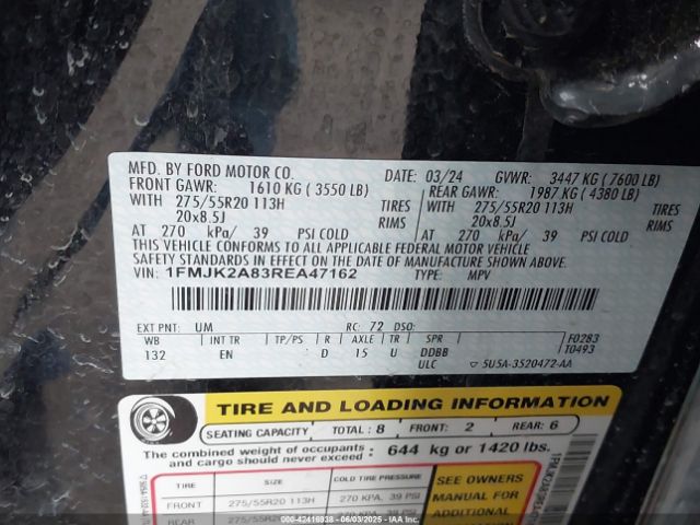 1FMJK2A83REA47162 Ford Expedition Limited Max
