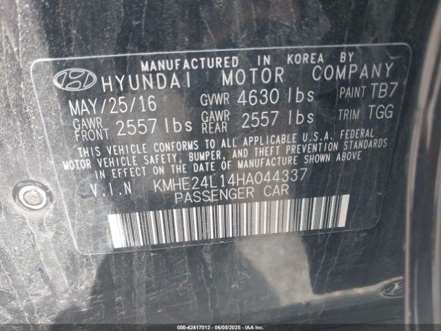KMHE24L14HA044337 Hyundai Sonata Hybrid Se