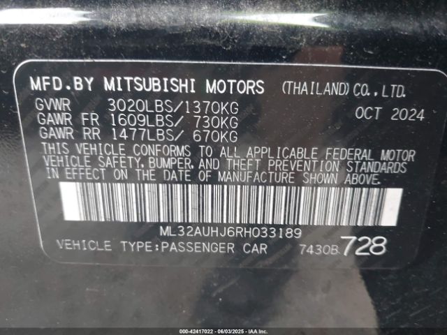 2024 MITSUBISHI MIRAGE ML32AUHJ6RH033189 Photo 8