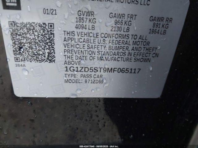 2021 CHEVROLET MALIBU 1G1ZD5ST9MF065117 Photo 8