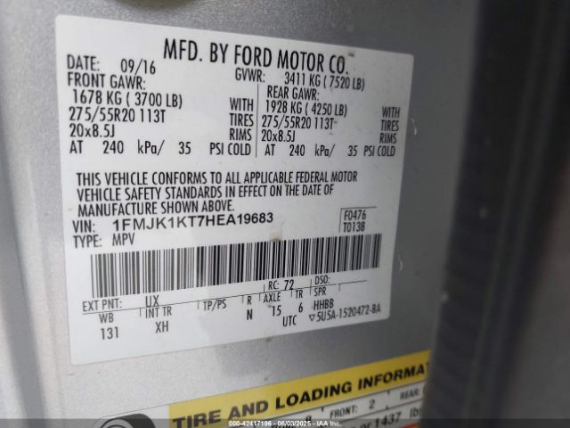 2017 FORD EXPEDITION EL 1FMJK1KT7HEA19683 Photo 8