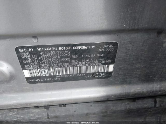 2020 MITSUBISHI ECLIPSE CROSS JA4AS3AAXLZ035534 Photo 8