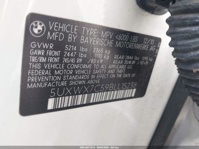 2011 BMW X3 5UXWX7C59BLL15238 Photo 8