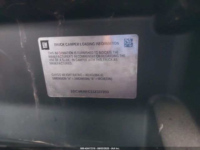 1GCVKREC3JZ337203 Chevrolet Silverado 1500 1lt