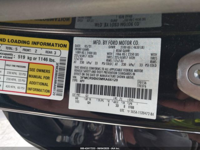 2021 FORD BRONCO SPORT 3FMCR9B65MRA66120 Photo 8