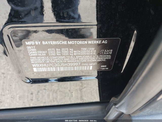 WBXHU7C30J5H39997 BMW X1