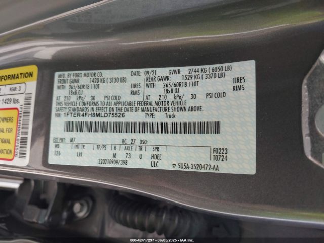 2021 FORD RANGER 1FTER4FH8MLD75526 Photo 8