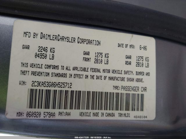 2006 CHRYSLER 300 2C3KA53G06H525712 Photo 8