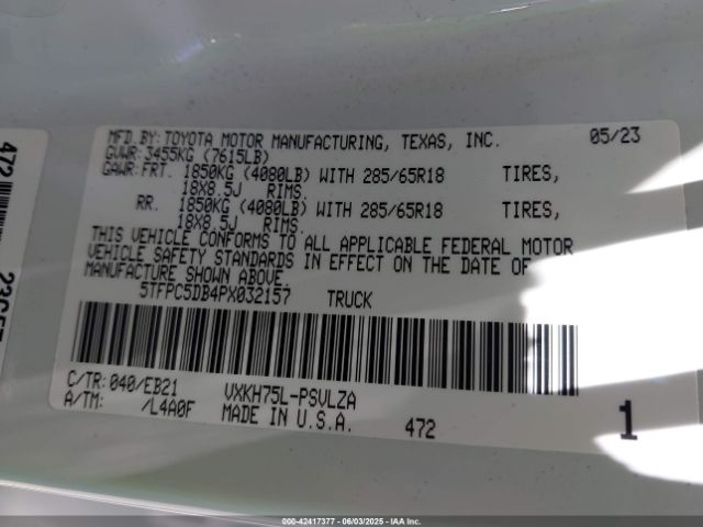 2023 TOYOTA TUNDRA HYBRID 5TFPC5DB4PX032157 Photo 8