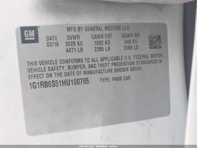2017 CHEVROLET VOLT 1G1RB6S51HU100795 Photo 8