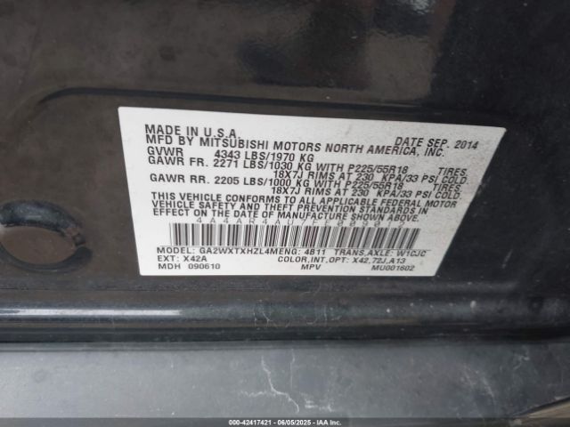 2015 MITSUBISHI OUTLANDER SPORT 4A4AR4AU7FE009012 Photo 8