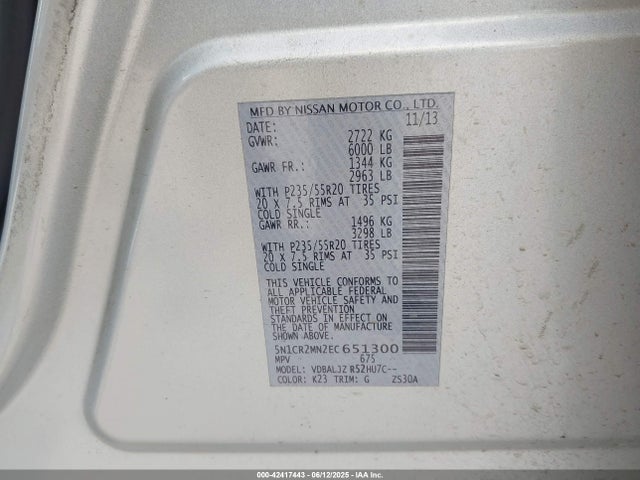 5N1CR2MN2EC651300 Nissan 2014