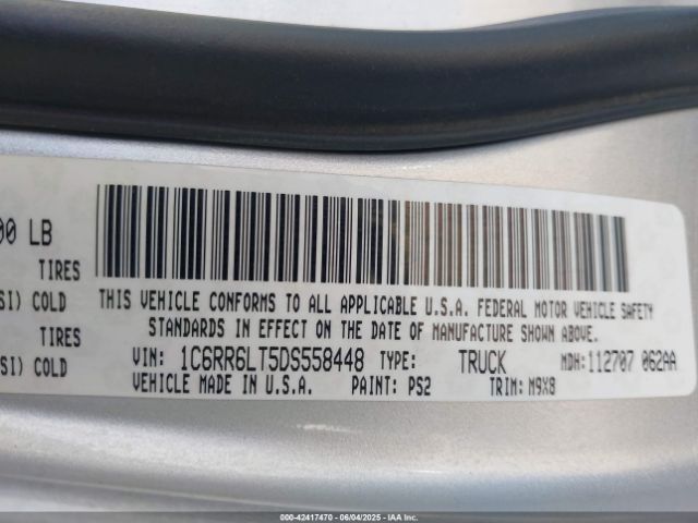 2013 RAM 1500 1C6RR6LT5DS558448 Photo 8