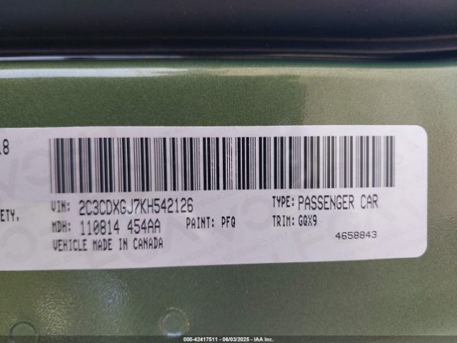 2019 DODGE CHARGER 2C3CDXGJ7KH542126 Photo 8
