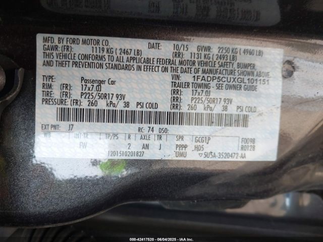 2016 FORD C-MAX ENERGI 1FADP5CUXGL101151 Photo 8