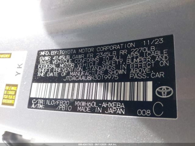2024 TOYOTA PRIUS JTDACAAU8R3019975 Photo 8