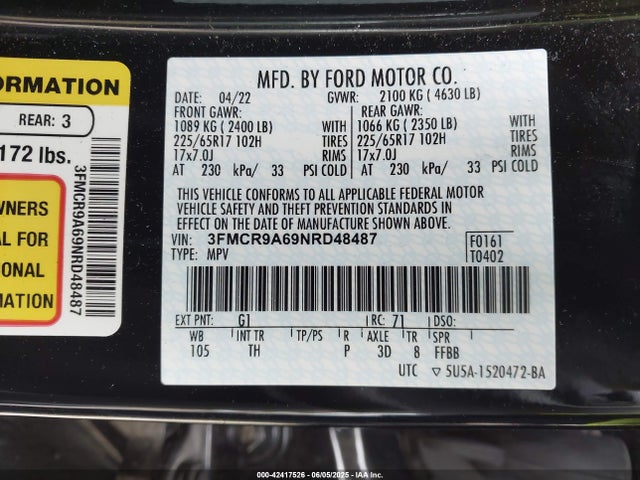 Ford dragon 2022 3FMCR9A69NRD48487 Image 9