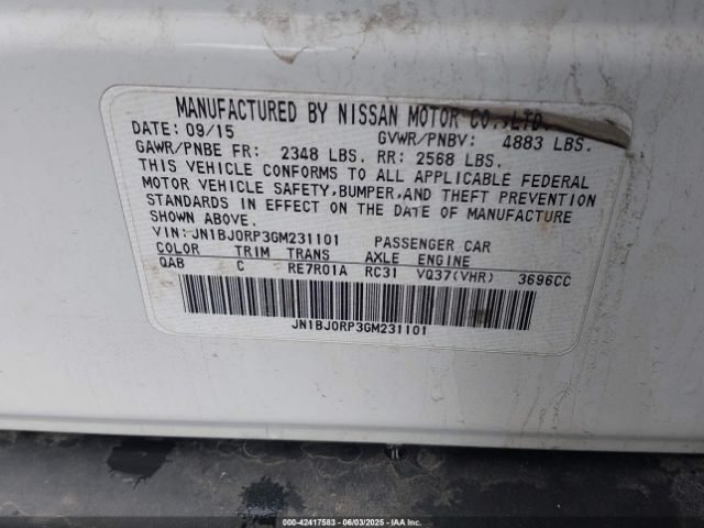 JN1BJ0RP3GM231101 Infiniti QX50