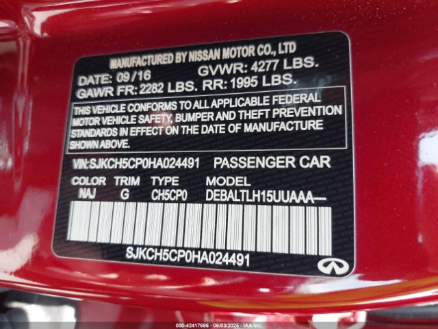 2017 INFINITI QX30 SJKCH5CP0HA024491 Photo 8