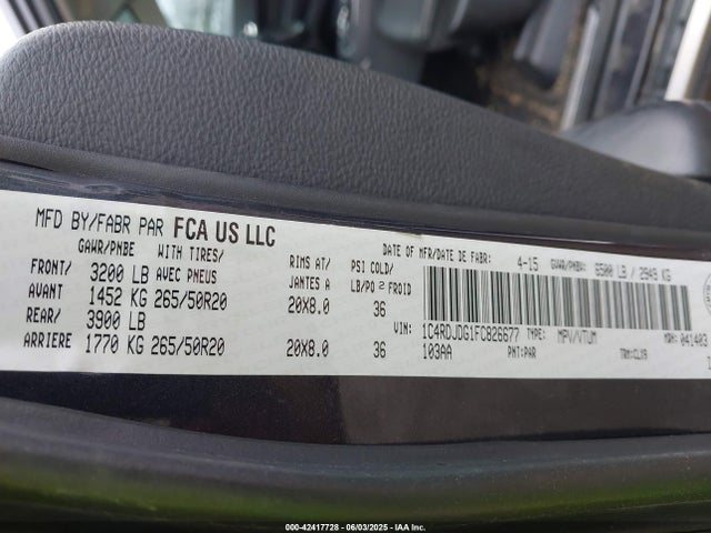 Dodge Durango 2015 1C4RDJDG1FC826677 Image 9