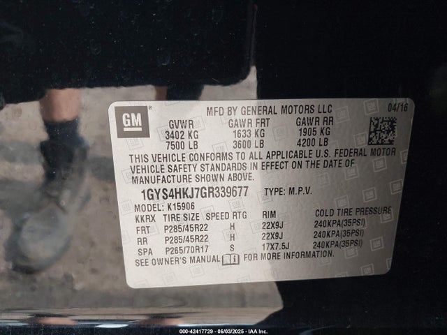 2016 CADILLAC ESCALADE ESV 1GYS4HKJ7GR339677 Photo 8