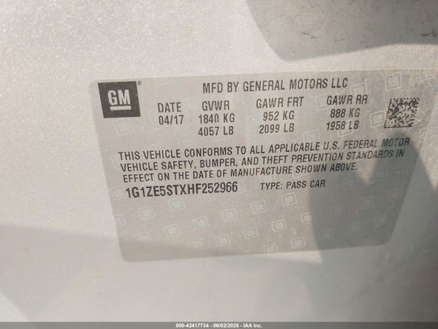 1G1ZE5STXHF252966 Chevrolet lfv - di: direct injection, vvt: variable valve timing, gen 1