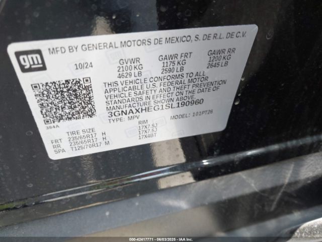 2025 CHEVROLET EQUINOX 3GNAXHEG1SL190960 Photo 8
