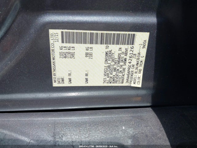 1N4AA6AP4GC426126 Nissan 2016