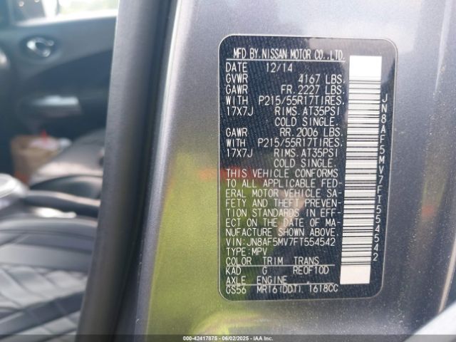 JN8AF5MV7FT554542 Nissan JUKE S