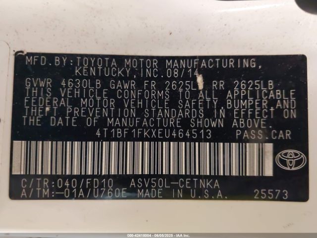 4T1BF1FKXEU464513 Toyota CAMRY LE