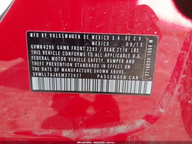 3VWLL7AJ8EM372627 Volkswagen Jetta 2.0l Tdi