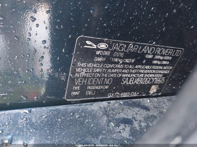 Jaguar s/c lev3 sulev30 2016 SAJBJ4BV2GCY16675 Image 9