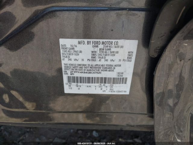 2016 FORD EDGE 2FMPK4K84GBC67620 Photo 8