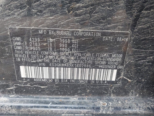 4S3GKAA6XK1602886 Subaru Impreza