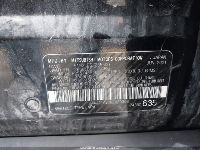 2022 MITSUBISHI OUTLANDER JA4J4TA87NZ020306 Photo 8