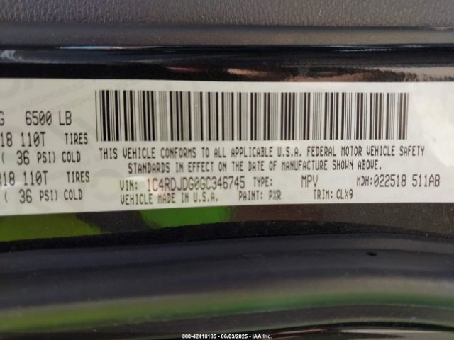 2016 DODGE DURANGO 1C4RDJDG0GC346745 Photo 8