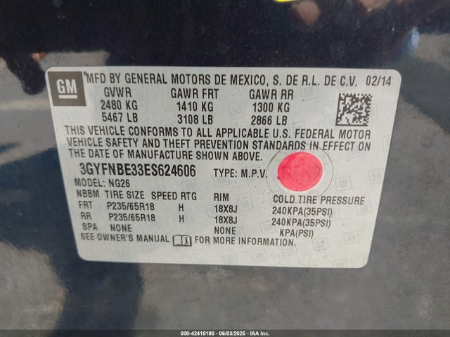 2014 CADILLAC SRX 3GYFNBE33ES624606 Photo 8