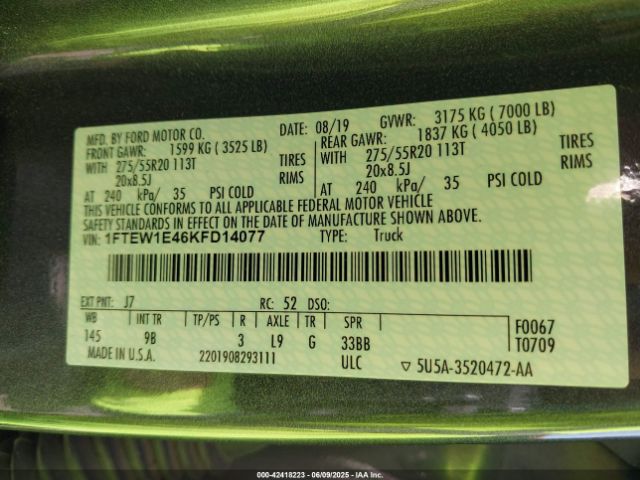 1FTEW1E46KFD14077 Ford gtdi