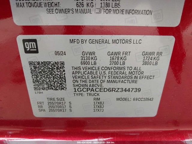 1GCPACED6RZ344739 Chevrolet l84