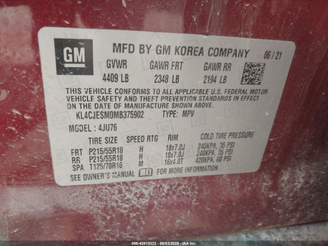 2021 BUICK ENCORE KL4CJESM0MB375902 Photo 8