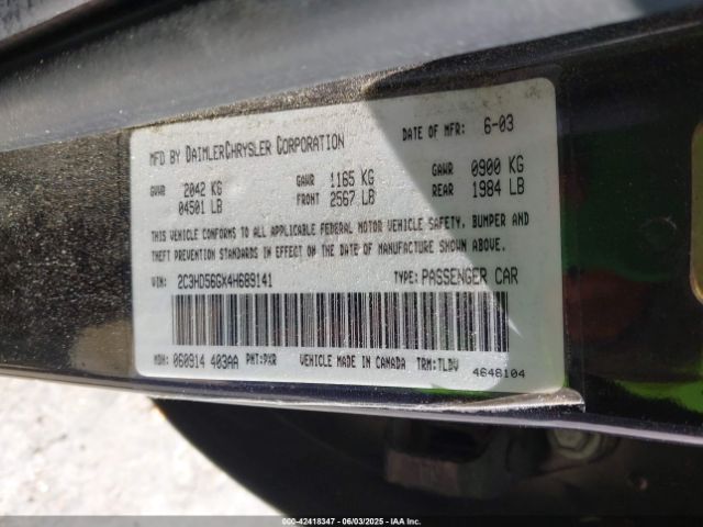 2004 CHRYSLER CONCORDE 2C3HD56GX4H689141 Photo 8